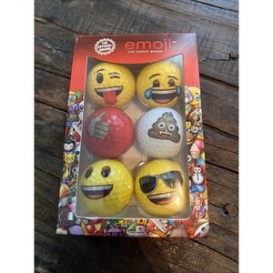 Emoji Golf Balls 6 Pack Novelty Fun Improve Mood Multicolored Official NEW